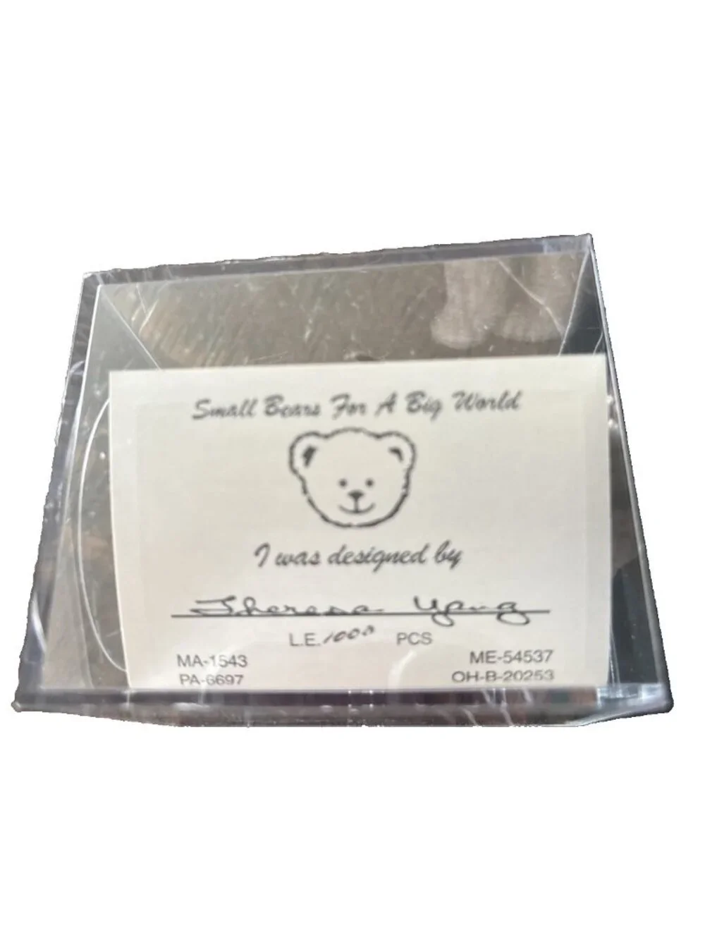 World Of Miniature Bears Beige Plaid #355  With Certificate Of Authenticity